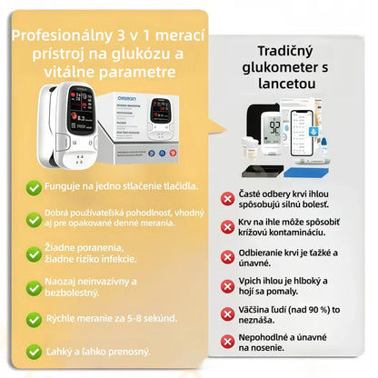 👩‍⚕️Odporúčanie lekárne丨Neinvazívny glukometer Omron™ 11 v 1 – Bez ihly, vojde sa do vrecka. 🎁K prvým 50 objednávkam dostanete zadarmo ružový náhrdelník❤️❤️