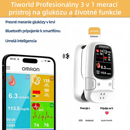 👩‍⚕️Odporúčanie lekárne丨Neinvazívny glukometer Omron™ 11 v 1 – Bez ihly, vojde sa do vrecka. 🎁K prvým 50 objednávkam dostanete zadarmo ružový náhrdelník❤️❤️